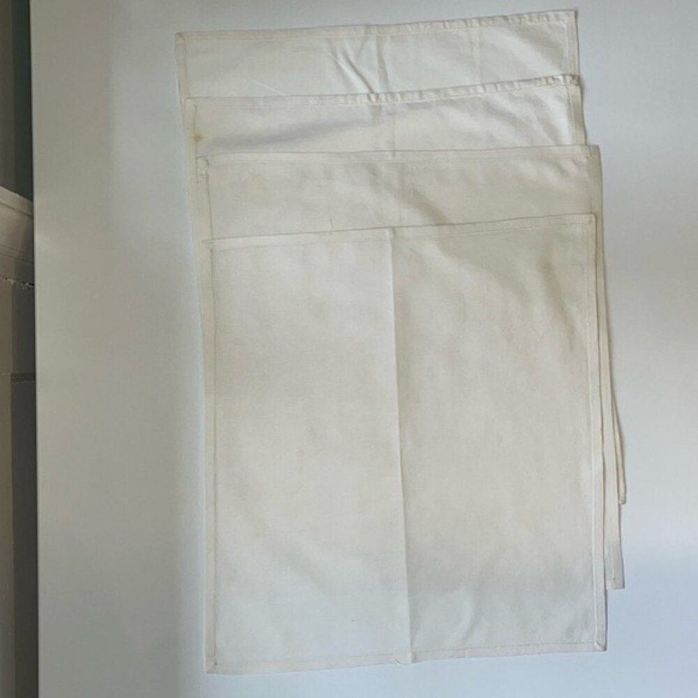 🤍✨ Off-White Cotton Fabric Napkins | Set of 4